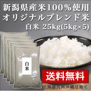 白米 25kg（5kg×5） 送料無料 新潟県産 オリジナルブレンド米 お米