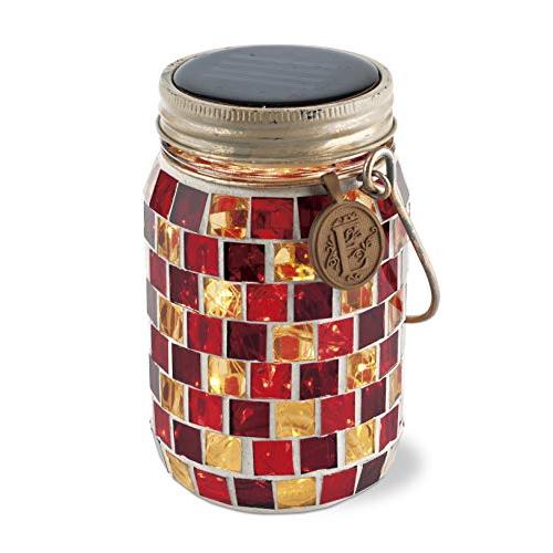 キシマ エトワル ソーラーガーデンライト(S) モザイクガラスタイプ RedBrick・KL-103...