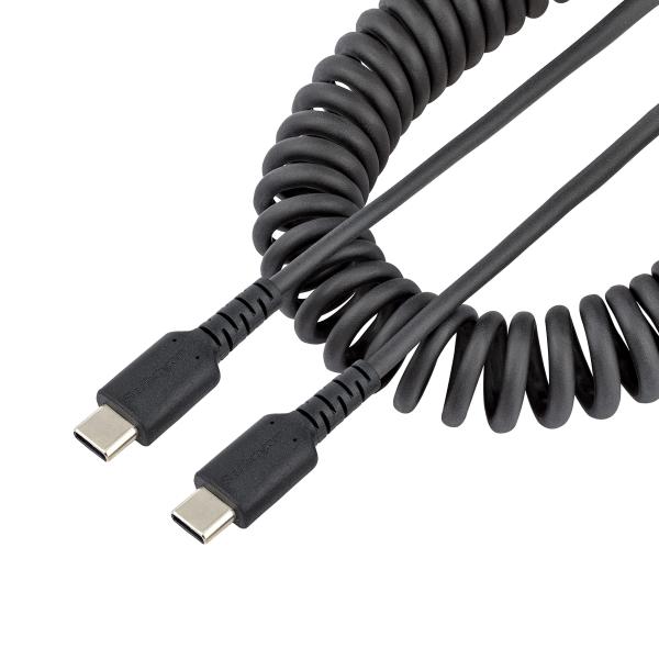 スターテック StarTech.com 高耐久USB-C ケーブル 1m コイル(伸縮)型/アラミド...