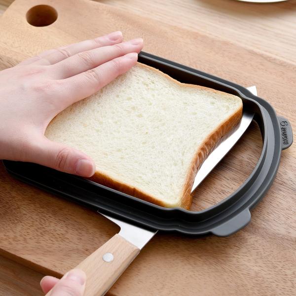 [アーネスト] 食パン カットガイド (5枚・6枚切りを半分にスライスできる) 【日本製】 スライサ...