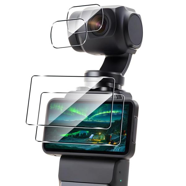 AQXNG ガラスフィルム 2枚 + カメラフィルム 2枚 DJI OSMO Pocket 3 用の...