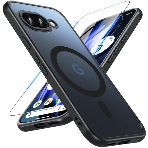 OWKEY Google Pixel 9a ケース 【ガラスフィルム付き・MagSafe対応】 Pi...