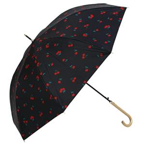 アテイン 傘 雨晴兼用 ジャンプ傘 グラスファイバー骨使用 親骨58cm チェリーボンボン ブラック 2038