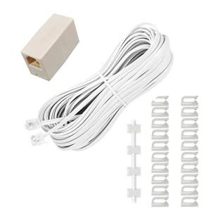 モジュラーケーブル スリムモジュラーケーブル 6極4芯 Varlcor 電話ケーブル 20m電話延長ケーブル オステレホンケーブル コネクタ 爪折れ防の商品画像