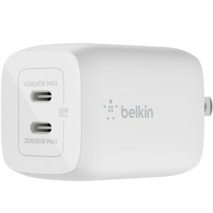 Belkin BOOST↑CHARGE PRO デュアルUSB-C GaN ウォールチャージャー PPS 65W WCH013dqWH USB-AC｜akiba-e-connect