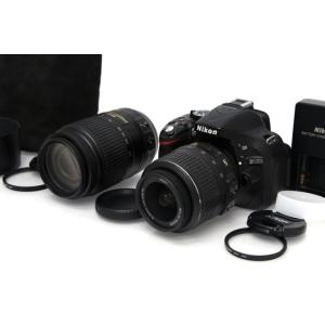 美品 ニコン D5200 ダブルズームキット ブラック シャッター回数約20500回以下 γA1343-2P2