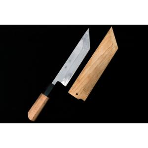 未使用品｜紀親 河豚引き包丁 水本焼 尺 朴柄 鞘付 名入 KN02-B5003