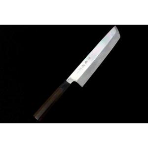 未使用品｜雲龍國行 柳刃包丁 本焼 尺一 青鋼 平鏡面 朴柄 箱付 KN02