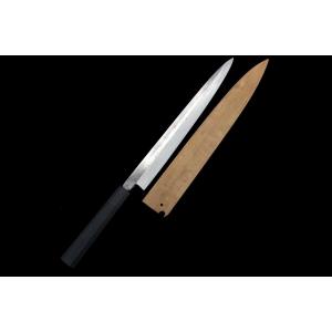 未使用品｜佑成 柳刃包丁 本焼 尺 純日本鋼 花梨柄 鞘付 KN02-A11376