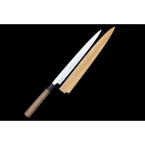美品｜源國行 蛸引包丁 本焼 尺一 朴柄 白鞘付 KN02-A8285-2L3B