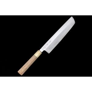 未使用品｜佑成 柳刃包丁 本焼 尺 純日本鋼 花梨柄 鞘付 KN02-A11376