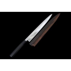 極美品｜不動國行 玄海正國 河豚引包丁 尺一 本焼 平鏡面 装飾黒鞘付