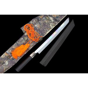 未使用品｜高鳳正國 柳刃包丁 水焼本焼 九寸 平鏡面 黒檀柄 鞘・箱付