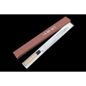 未使用品｜紀親 柳刃包丁 水本焼 尺一 朴柄 名入 KN02-B4999-2L4