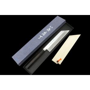 未使用】源泰邦 本焼 青一鋼 てっさ包丁 尺一 鏡面 八角 黒檀柄 大理石