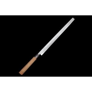 美品｜義門 柳刃包丁 本焼 尺一 純日本鋼 美品｜義門 柳刃包丁 本焼 尺一 純日本鋼 朴柄 白鞘付 名入 KN02-B4367