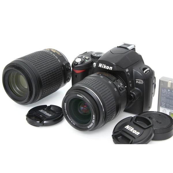 【全額返金保証】並品｜ニコン D40 ダブルズームキット（センサー清掃済み） CA01-R6407-...