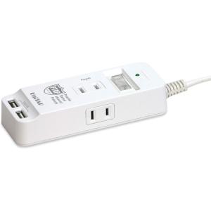 プリンストン 火災防止＋USB給電機能付マルチタップ「Unitap Safe」 USB給電2ポート電...