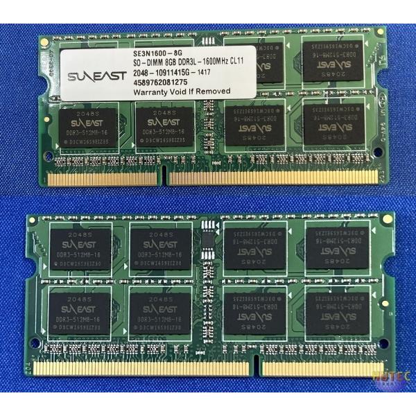 SUNEAST> DDR3L-12800(1600)/8GB/NOTE (1.35V-1.5V両対応...