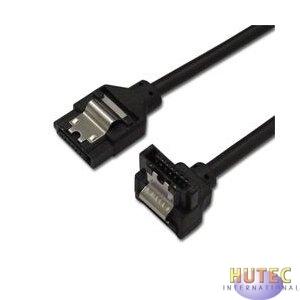 AINEX> SATR-3105LBK スリムSATAケーブル50cm片下L型ラッチ付き