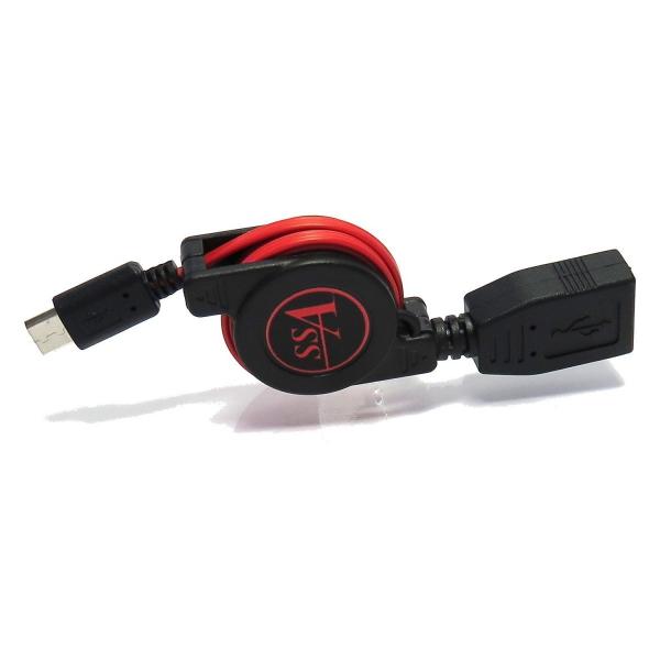 SSA micro USB（オス） - USB A（メス） OTG（ホスト機能）対応ケーブル（巻取り...