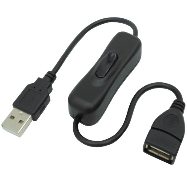 SSA ON／OFFスイッチ付き USB2.0充電/転送延長ケーブル 全長約34cm SU2-SW3...