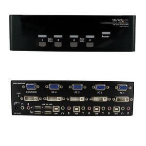 スターテック SV431DDVDUA 4ポート デュアルディスプレイ(DVI & VGA)対応USB接続KVMスイッチ/PCパソコン｜akibaoo