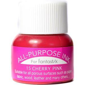 ツキネコ オールパーパスインク 多用途インク 布 皮革 紙 木材 15ml チェリーピンク API-...
