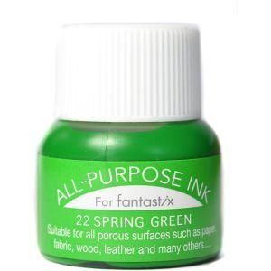 ツキネコ オールパーパスインク 多用途インク 布 皮革 紙 木材 15ml スプリングスリーン AP...