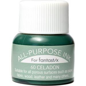 ツキネコ オールパーパスインク 多用途インク 布 皮革 紙 木材 15ml セラドン API-60