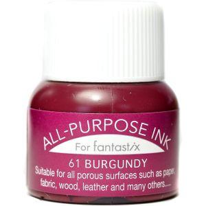 ツキネコ オールパーパスインク 多用途インク 布 皮革 紙 木材 15ml バーガンディ API-6...