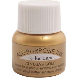 ツキネコ オールパーパスインク 多用途インク 布 皮革 紙 木材 15ml メタリック ベガスゴール...