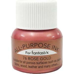 ツキネコ オールパーパスインク 多用途インク 布 皮革 紙 木材 15ml メタリック ローズゴール...