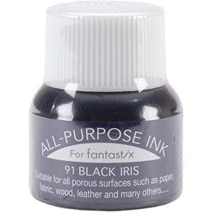 ツキネコ オールパーパスインク 多用途インク 布 皮革 紙 木材 15ml ブラックアイリス API...