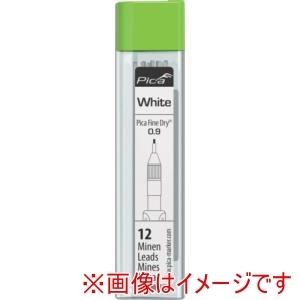 ピカマーカー 7032 建築用シャープペンシル Fine Dry 用丸芯0.9mm 12本入り 白