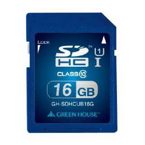【メール便選択可】グリーンハウス GH-SDHCUB16G SDHCメモリーカード UHS-I クラス10 16GB｜akibaoo
