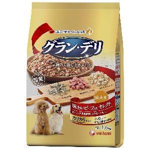 ユニチャーム グラン デリ カリカリ仕立て 成犬用 味わいビーフ入りセレクト 1.6kg