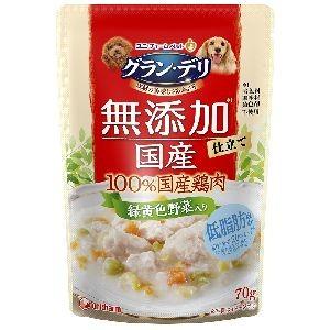 【メール便選択可】ユニチャーム グラン デリ 無添加仕立て 国産パウチ 緑黄色野菜入り 70g