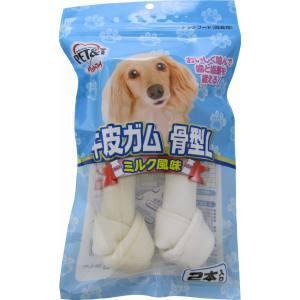 ペットアイ 牛皮ガム 骨型L ミルク風味 2本
