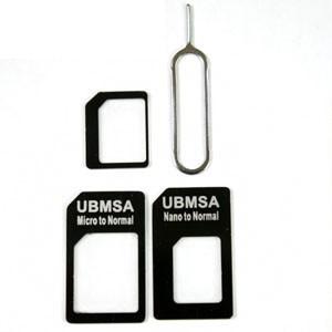 【メール便選択可】SIMカード変換アダプタ 3in1 SIMピン付き 4点セット microSIM/...