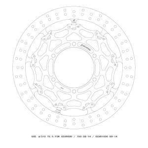 ゲイルスピード GSBDF0008R クロスロックディスクローターFφ310 R T=5.5 F)G...