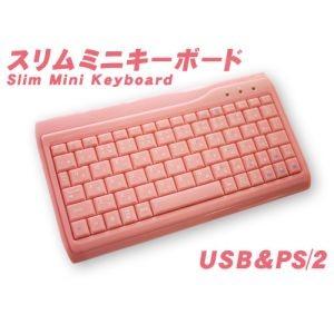 スリムミニサイズ日本語ピンクキーボード AOK-78PI｜akibaoo