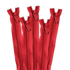 【メール便選択可】NBK コイルファスナー 34cm 同色5本入り col.519 赤 5CN34-519 日本紐釦貿易