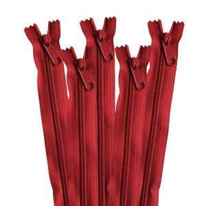 【メール便選択可】NBK コイルファスナー 34cm 同色5本入り col.520 エンジ 5CN34-520 日本紐釦貿易