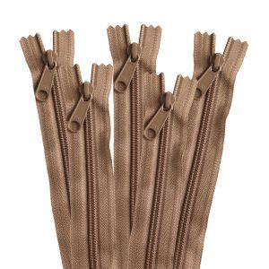 【メール便選択可】NBK コイルファスナー 34cm 同色5本入り col.563 薄茶 5CN34-563 日本紐釦貿易
