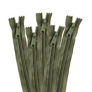 【メール便選択可】NBK コイルファスナー 34cm 同色5本入り col.566 モスグリーン 5CN34-566 日本紐釦貿易