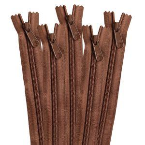 【メール便選択可】NBK コイルファスナー 34cm 同色5本入り col.568 中茶 5CN34-568 日本紐釦貿易