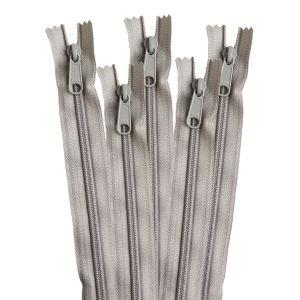 【メール便選択可】NBK コイルファスナー 34cm 同色5本入り col.577 グレー 5CN34-577 日本紐釦貿易