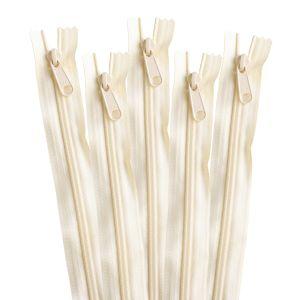【メール便選択可】NBK コイルファスナー 34cm 同色5本入り col.801 生成 5CN34-801 日本紐釦貿易