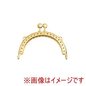 【メール便選択可】日本紐釦 カン付 穴あき 口金 縫い付 けタイプ 外径約W6×H4cm ゴールド H18-G